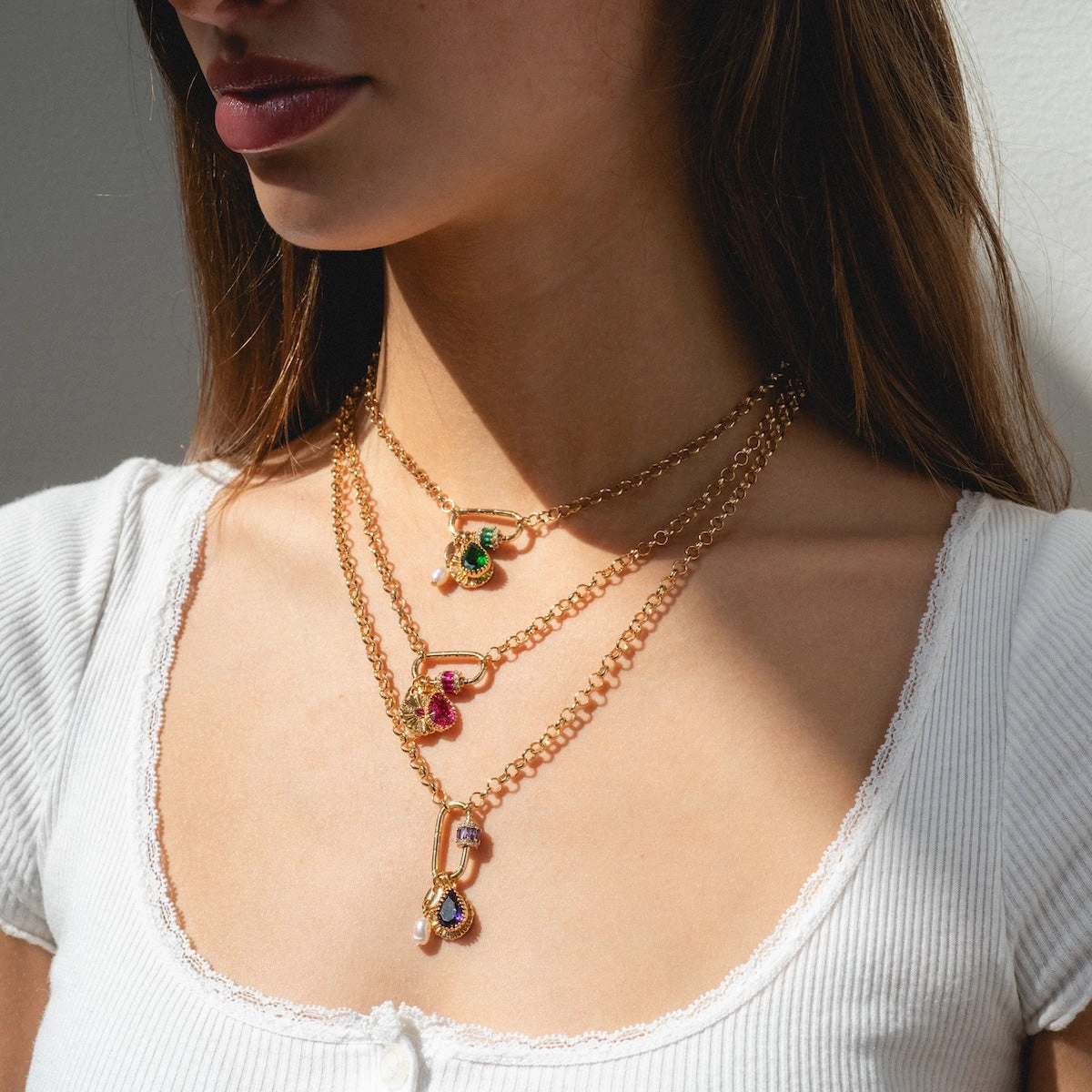 Queen Crystal Birthstone Charm Necklace