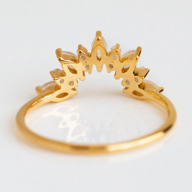 Rainbow Moonstone Sunrise Arc Ring