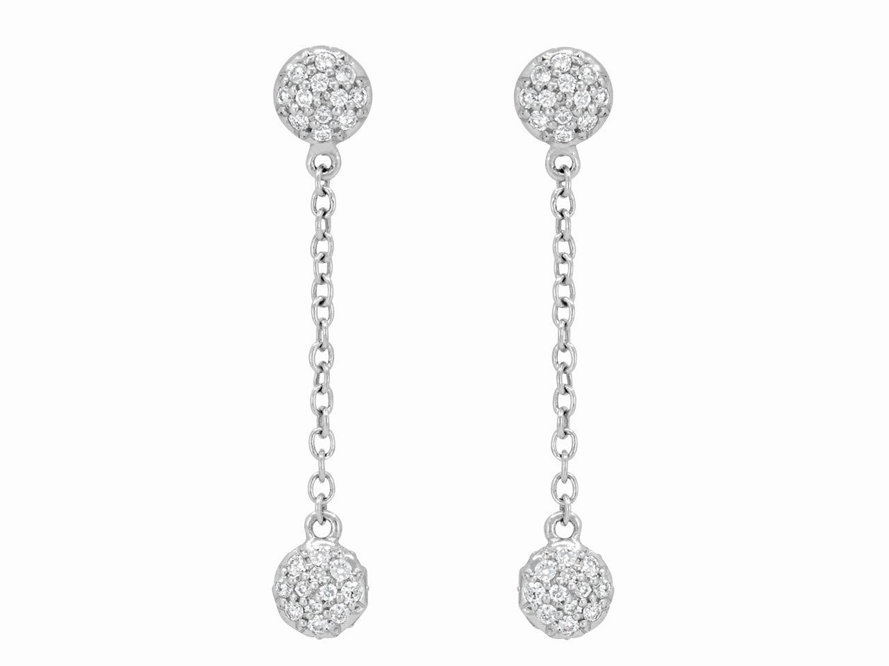 Rhonda Faber Green 'Diamond Dot' Dangle Earrings in 18K White Gold