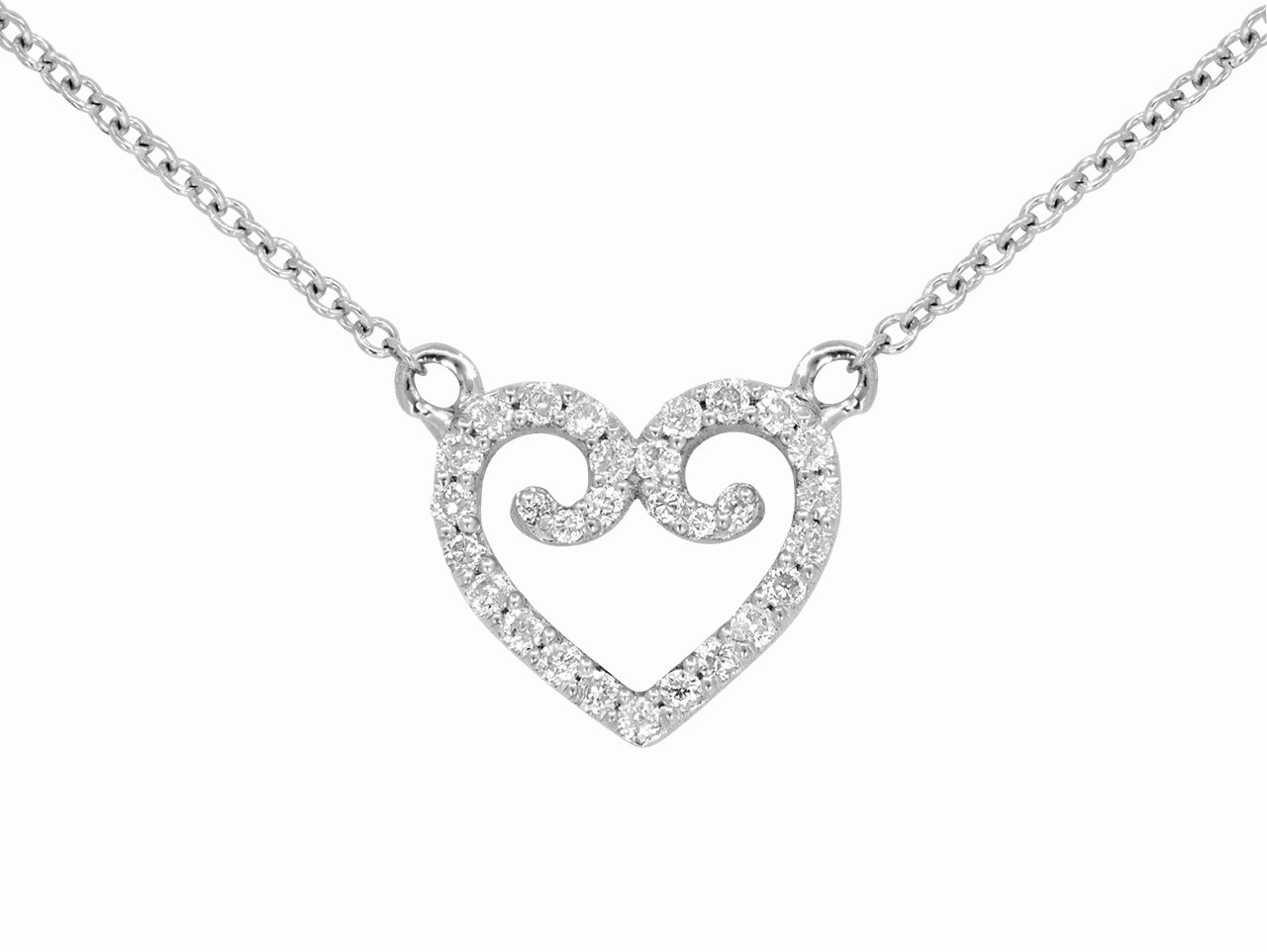 Rhonda Faber Green Diamond Heart Pendant in 18K White Gold