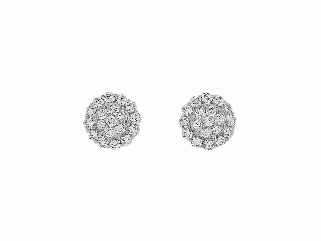 Rhonda Faber Green Diamond Studs in 18K White Gold