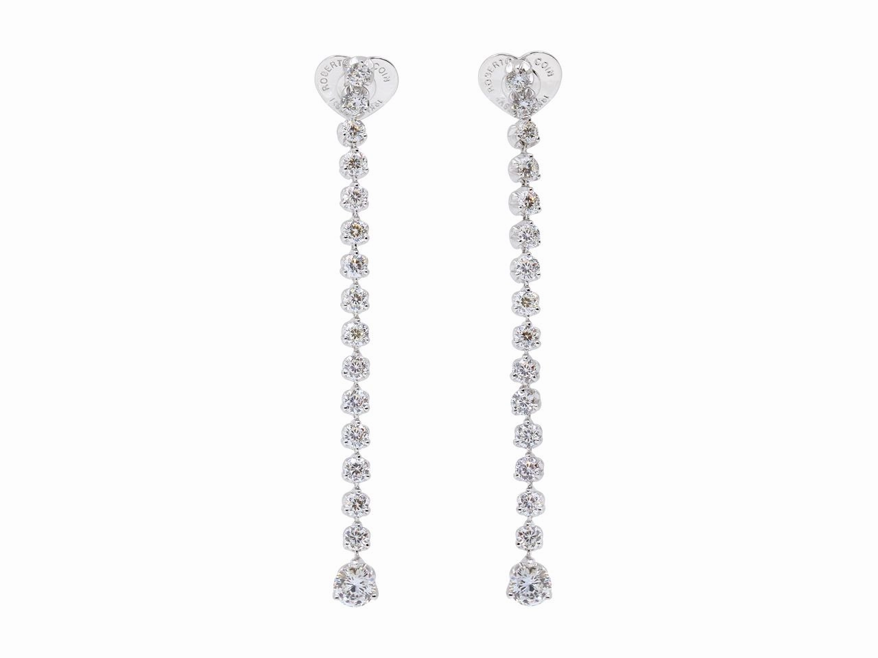 Roberto Coin Diamond 'Tulip Duster' Earrings in 18K White Gold
