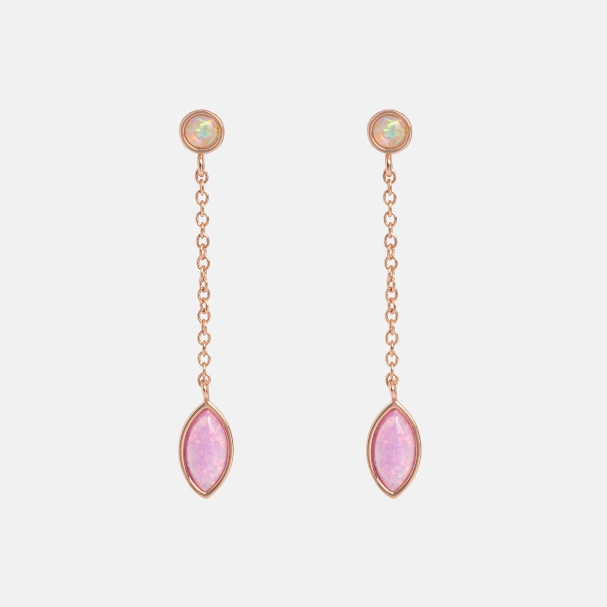 Rose Gold Opal Dew Drop Studs