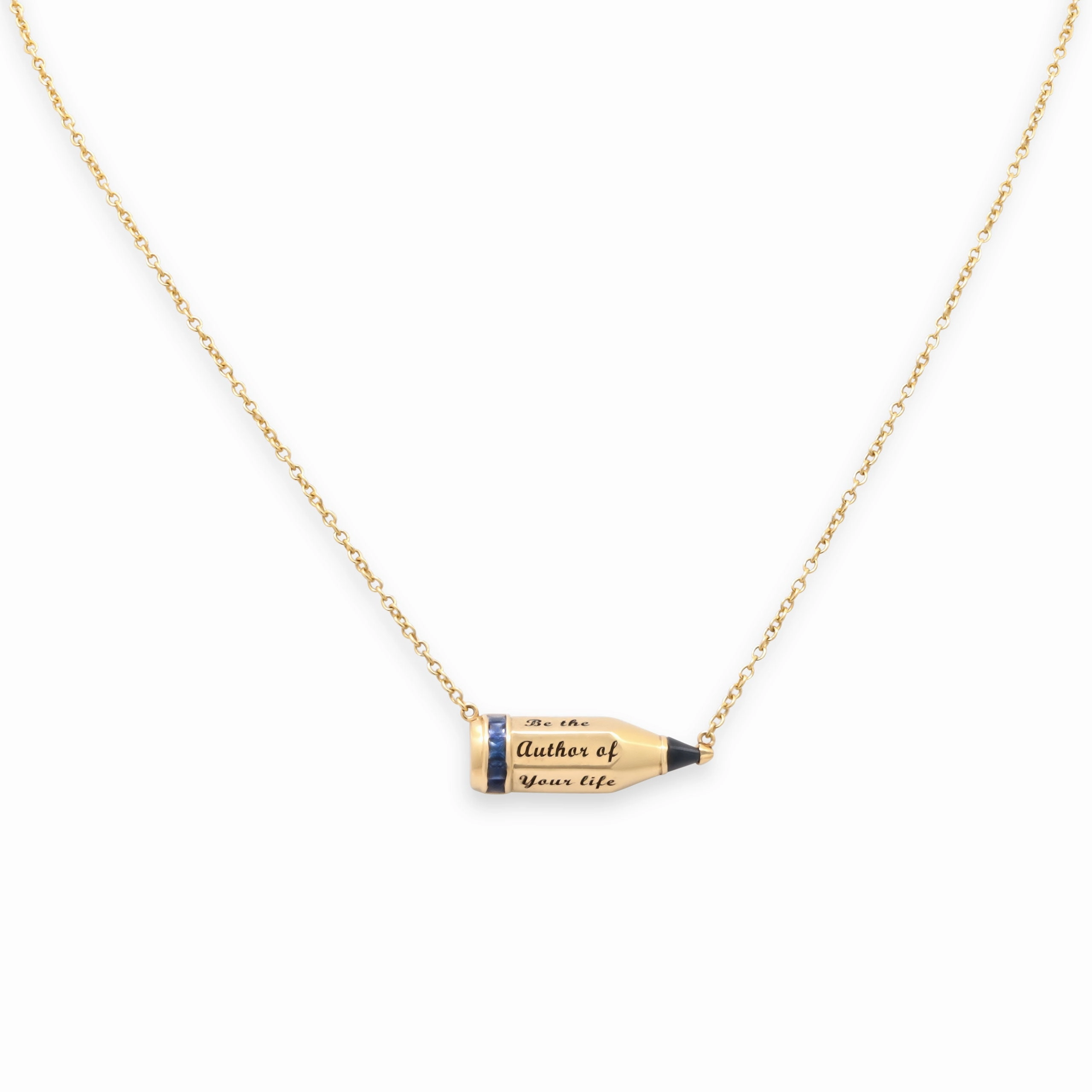 Sally Sohn 'Pencil' Sapphire Necklace in 18K Gold