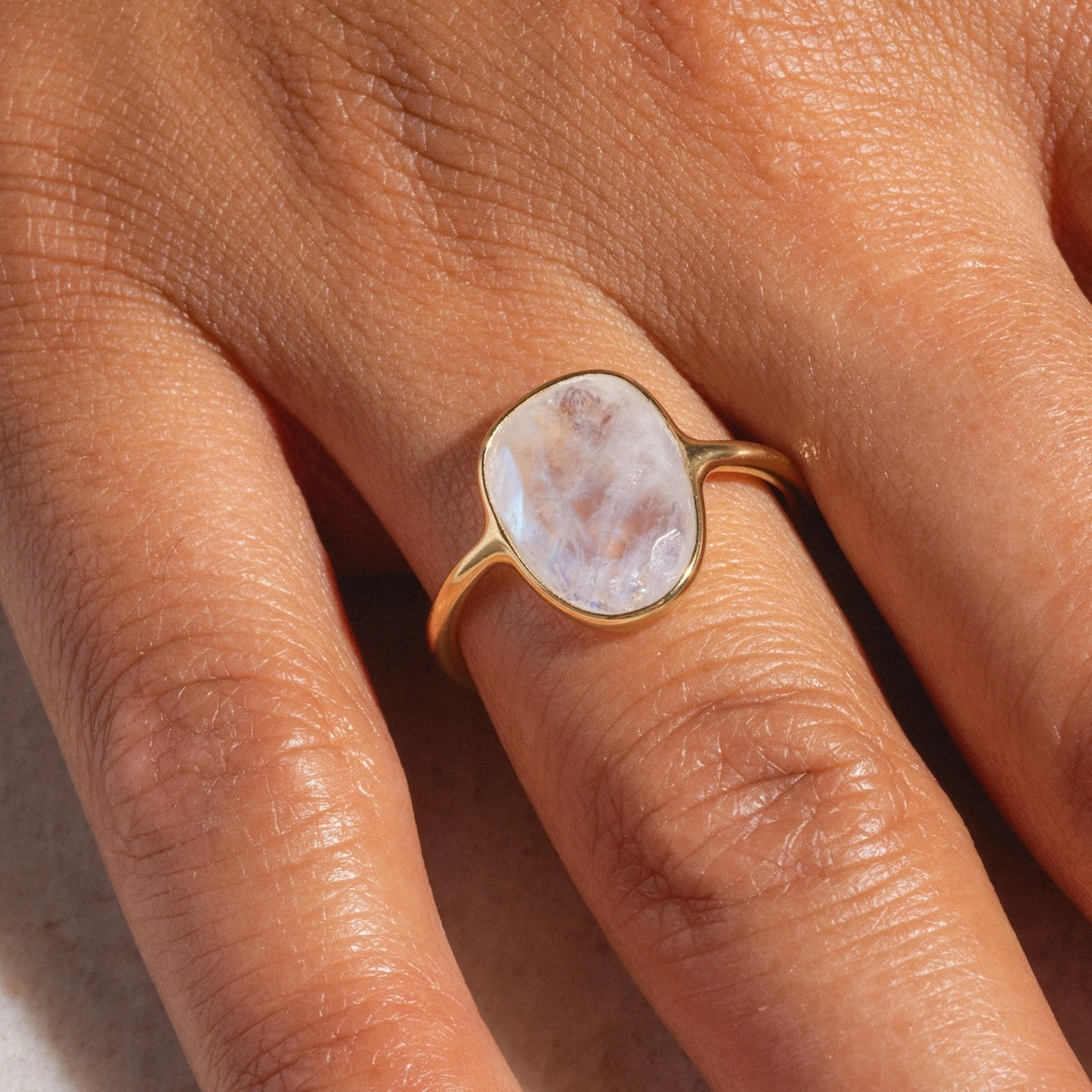 Selena Slice Ring in Moonstone