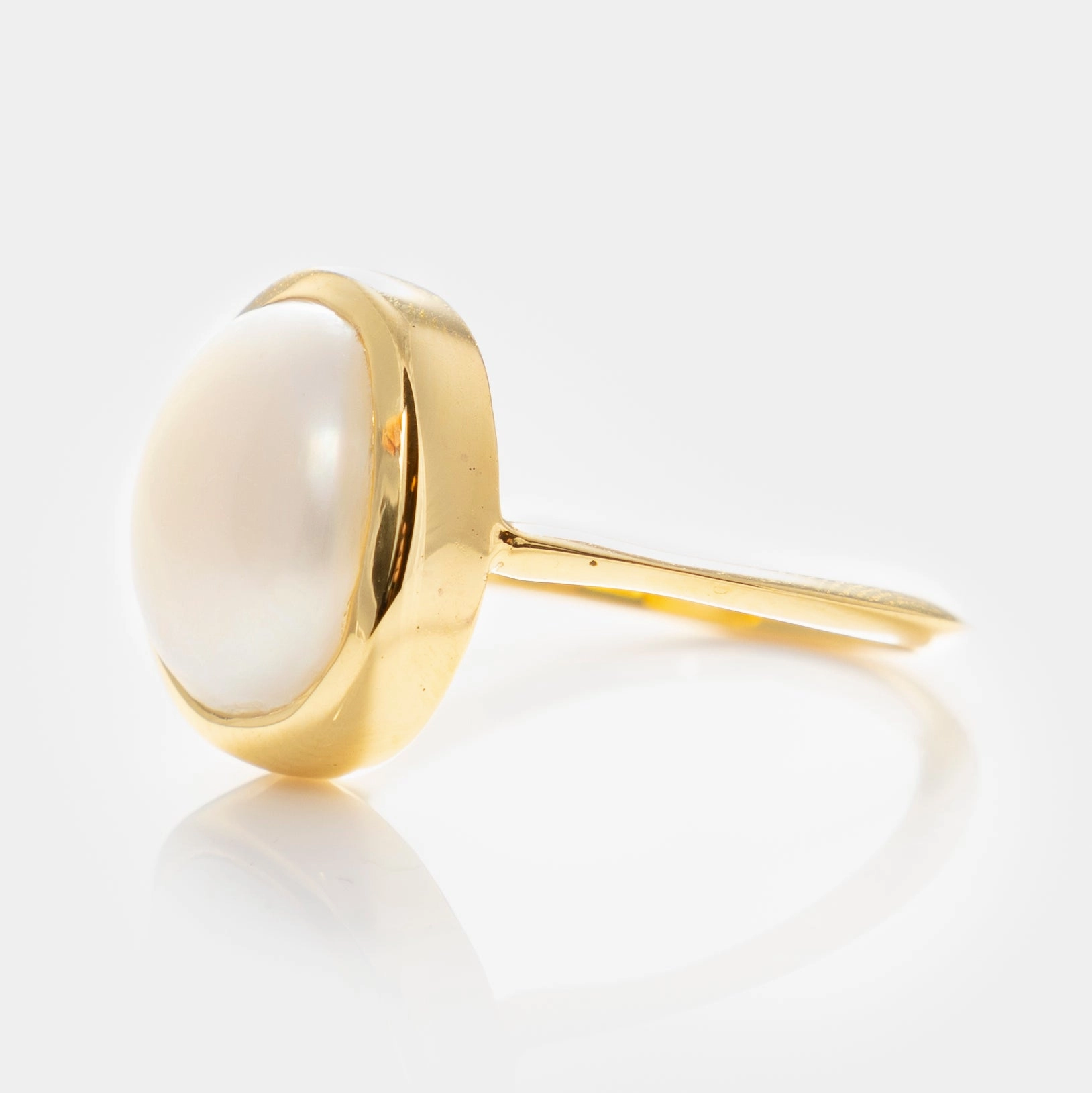 Simple Semi Precious Pearl Ring