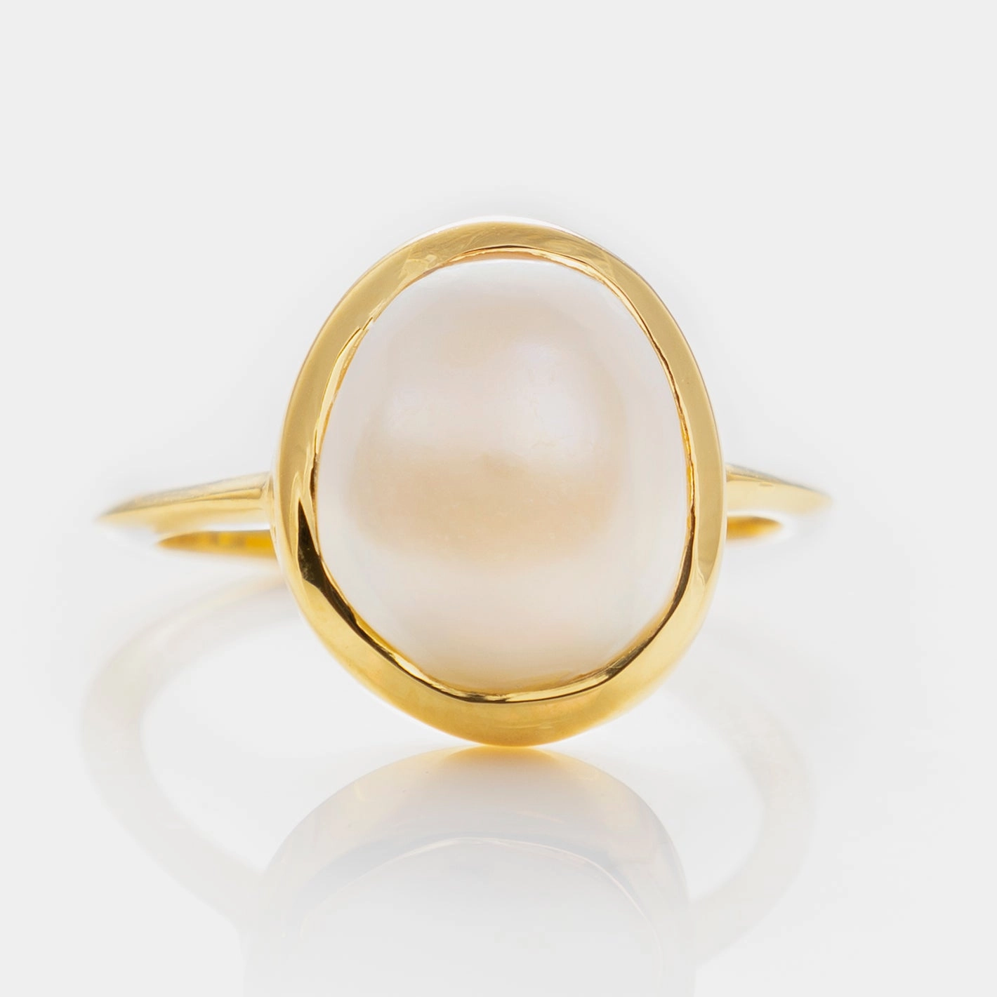 Simple Semi Precious Pearl Ring