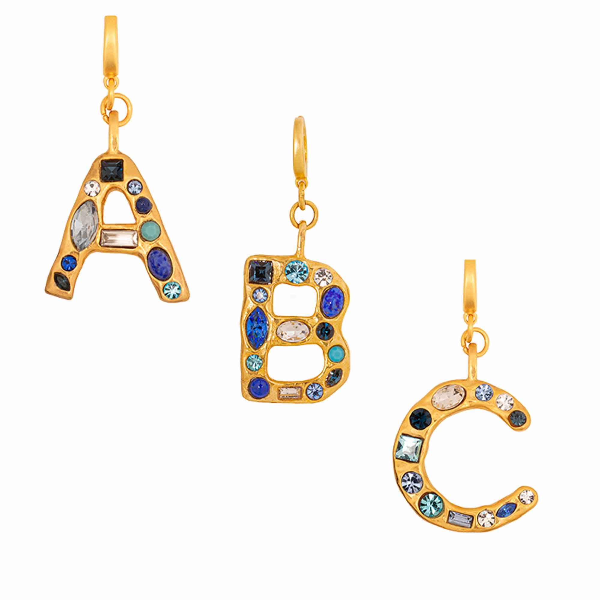 Sky Light Initial Clip-On Charm
