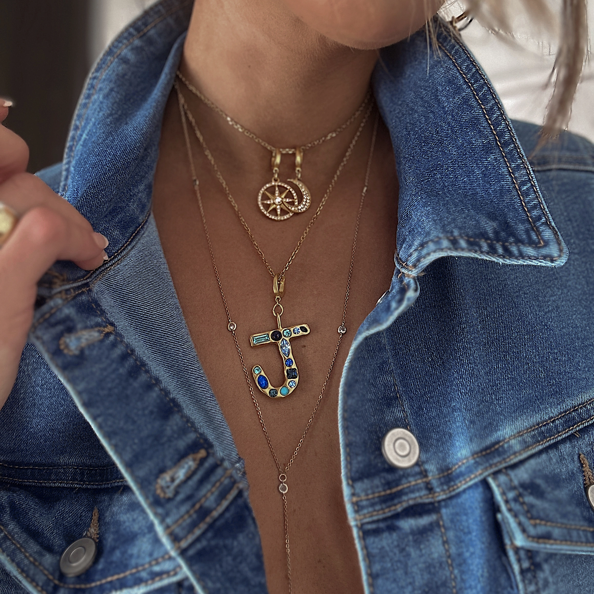 Sky Light Initial Clip-On Charm