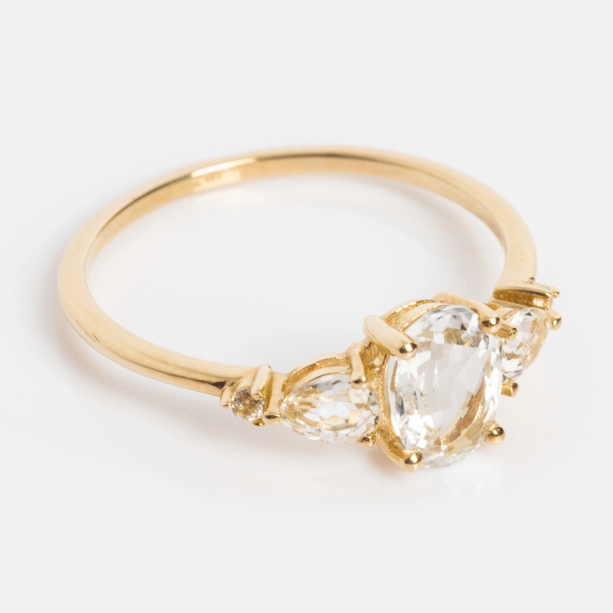 Solid Gold 2025 April Capsule Classic White Topaz Statement Ring