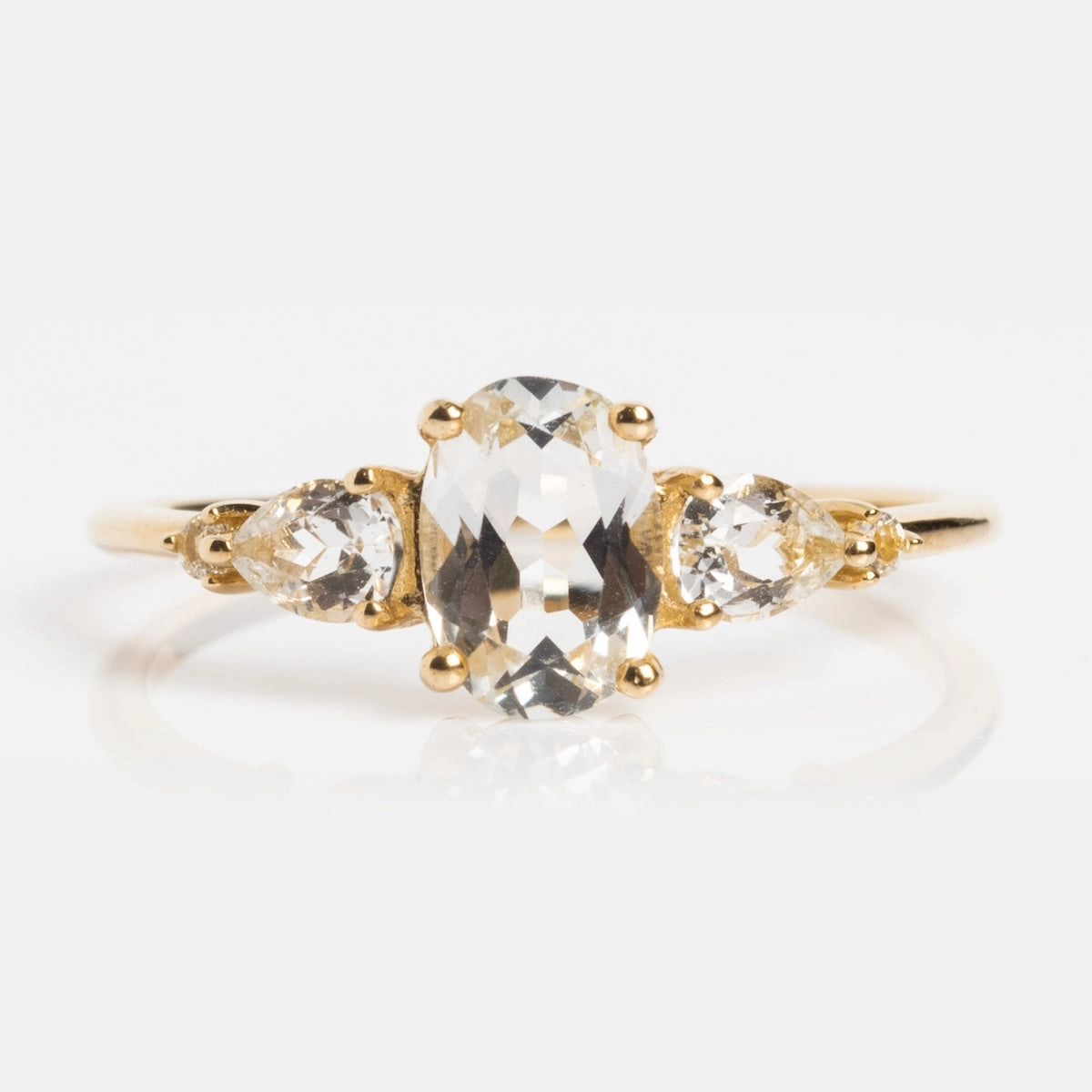 Solid Gold 2025 April Capsule Classic White Topaz Statement Ring