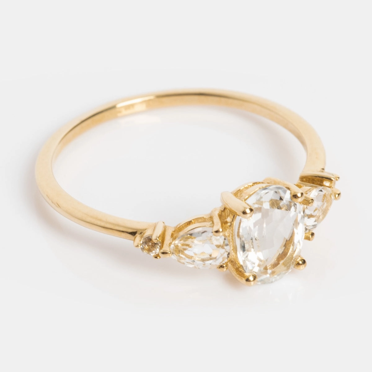 Solid Gold 2025 April Capsule Classic White Topaz Statement Ring