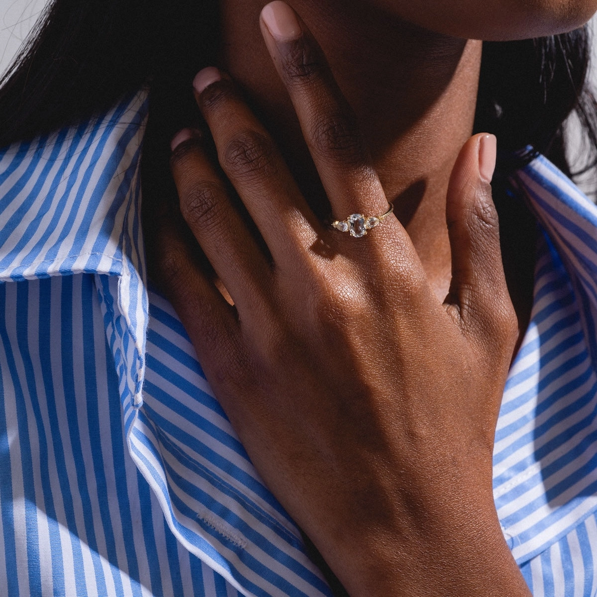 Solid Gold 2025 April Capsule Classic White Topaz Statement Ring