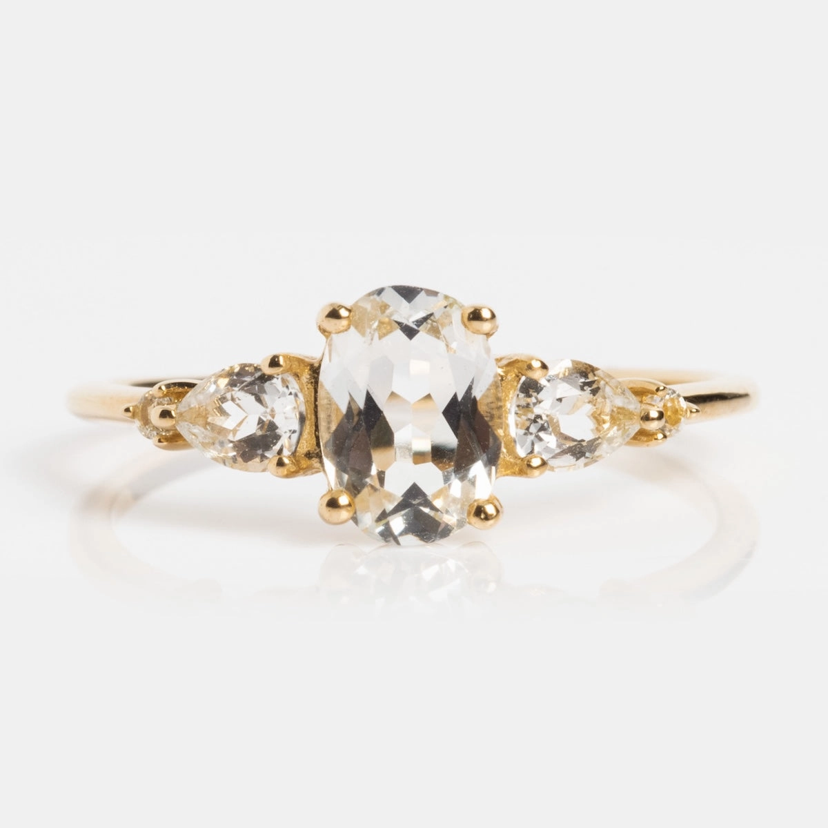 Solid Gold 2025 April Capsule Classic White Topaz Statement Ring