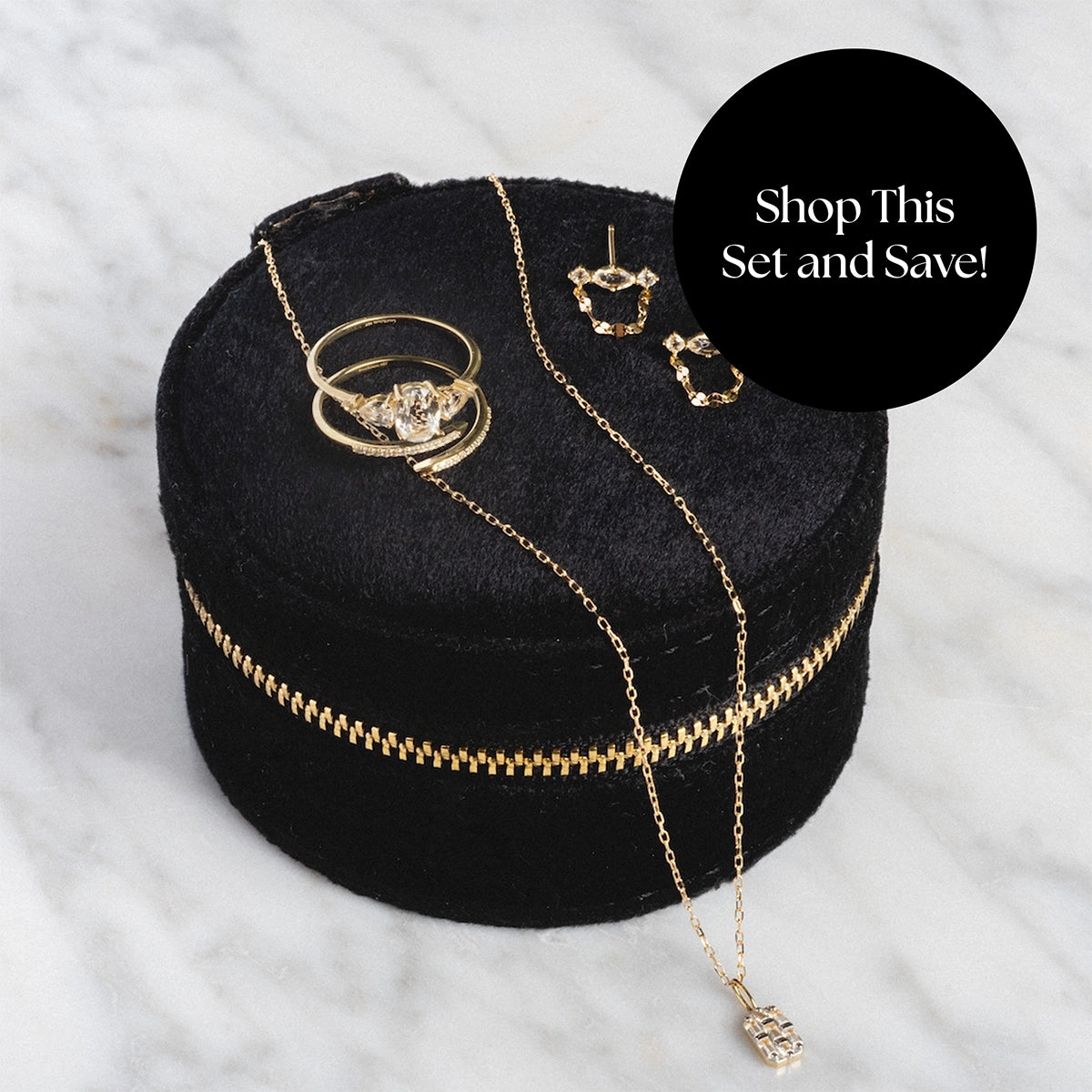 Solid Gold 2025 April Capsule White Topaz Full Set with Free Gift
