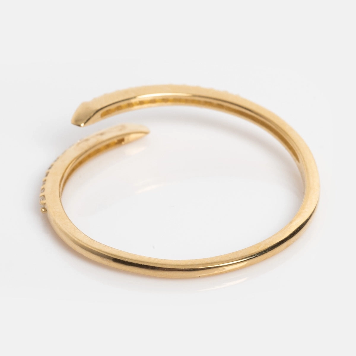 Solid Gold 2025 April Capsule White Topaz Wrapped Stacking Ring