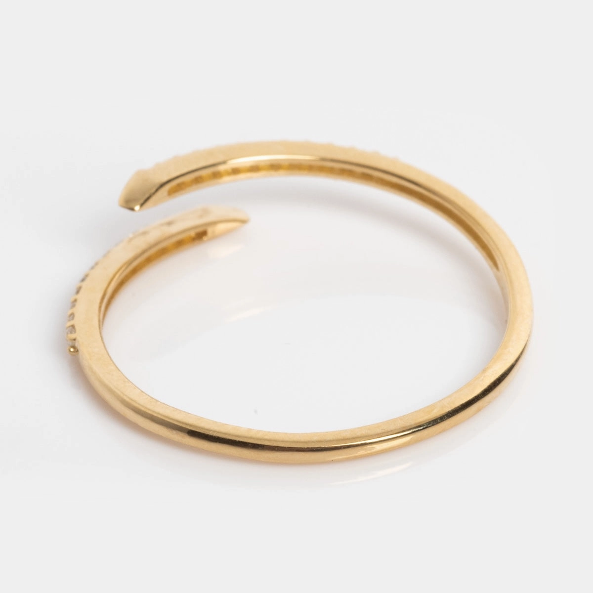 Solid Gold 2025 April Capsule White Topaz Wrapped Stacking Ring