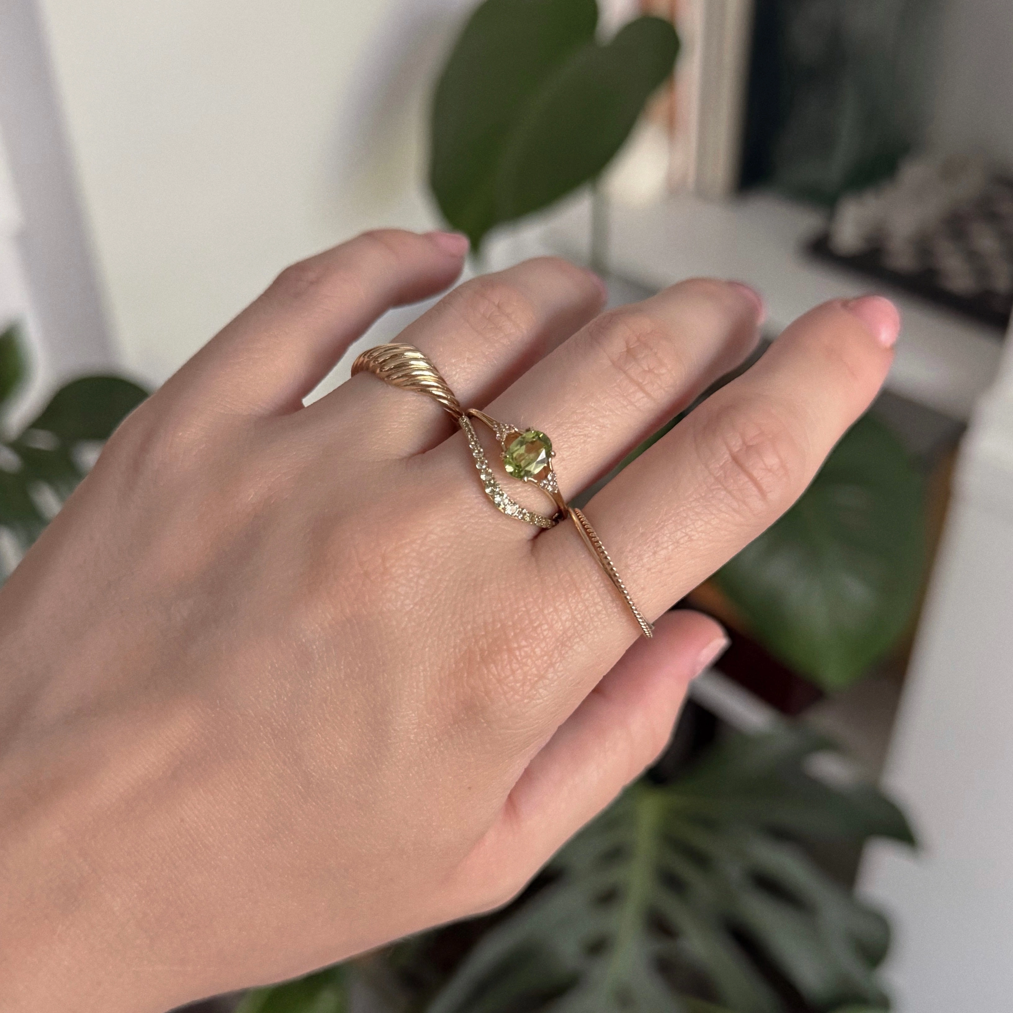 Solid Gold 2025 August Capsule Classic Peridot Statement Ring