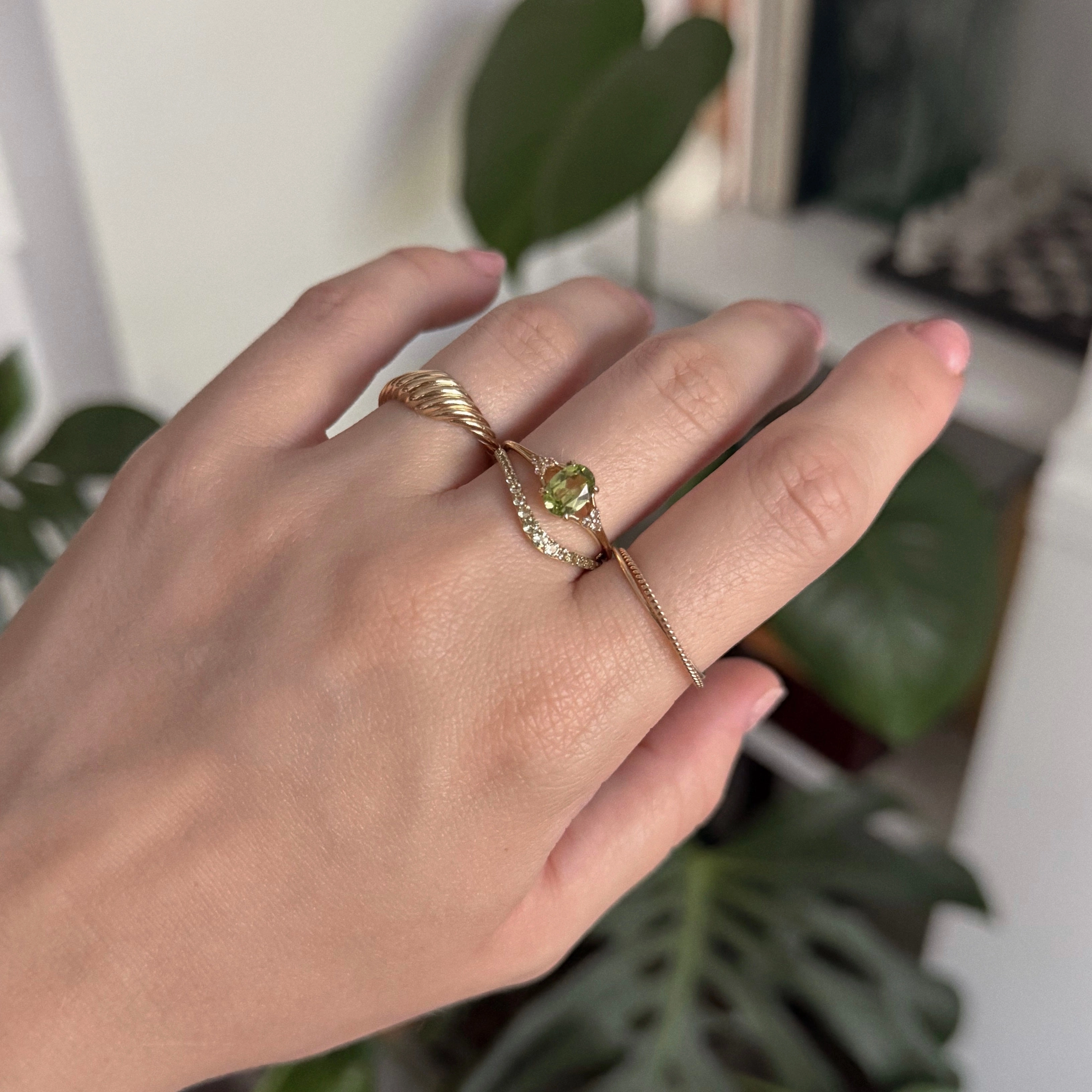 Solid Gold 2025 August Capsule Classic Peridot Statement Ring