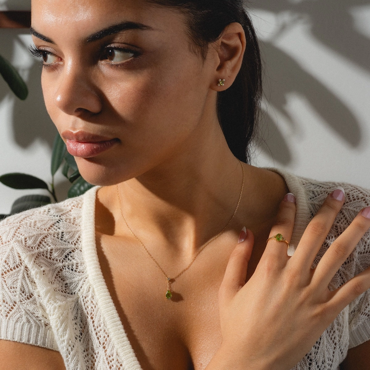 Solid Gold 2025 August Capsule Peridot Statement Set with Free Gift