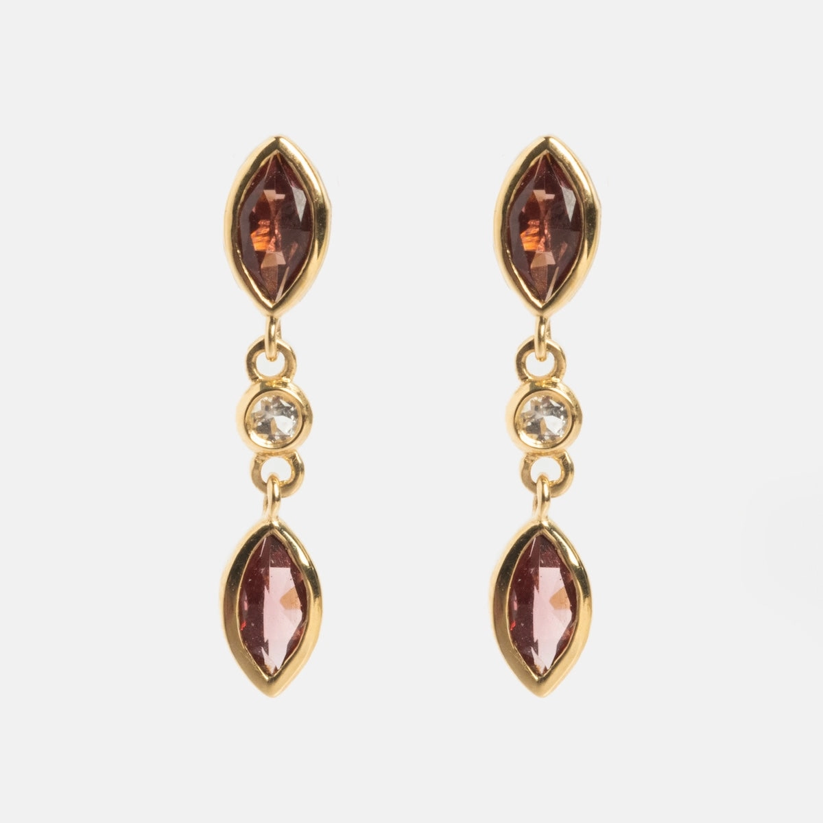 Solid Gold 2025 January Capsule Delicate Garnet Drop Earrings
