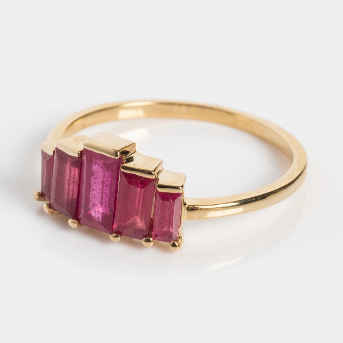 Solid Gold 2025 July Capsule Art Deco Ruby Statement Ring