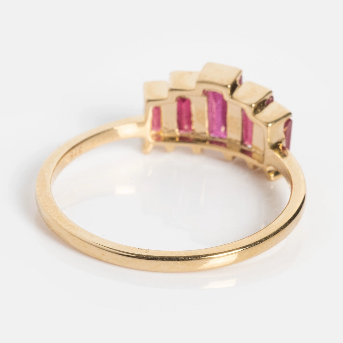 Solid Gold 2025 July Capsule Art Deco Ruby Statement Ring