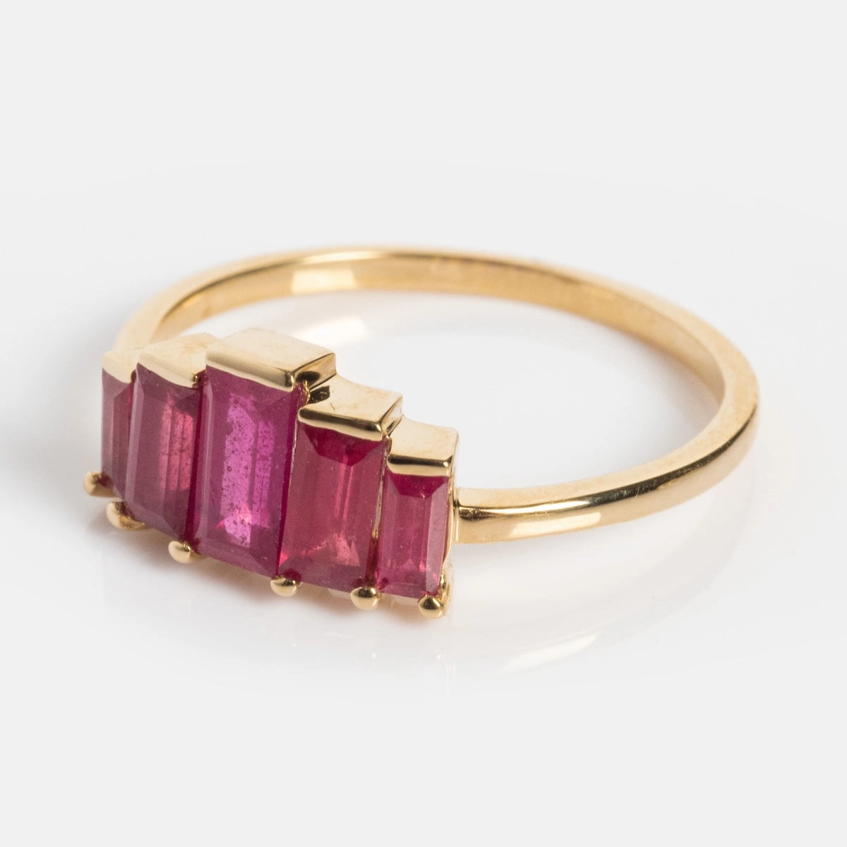 Solid Gold 2025 July Capsule Art Deco Ruby Statement Ring