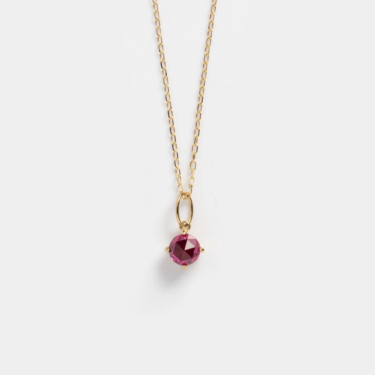 Solid Gold 2025 July Capsule Classic Ruby Pendant Necklace