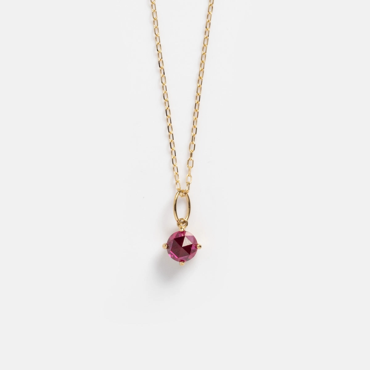 Solid Gold 2025 July Capsule Classic Ruby Pendant Necklace