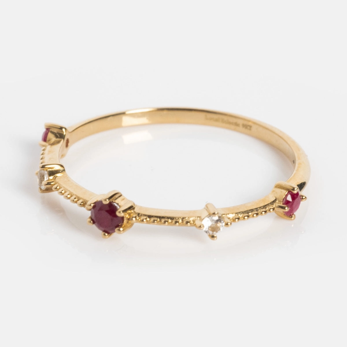 Solid Gold 2025 July Capsule Delicate Ruby Stacking Ring