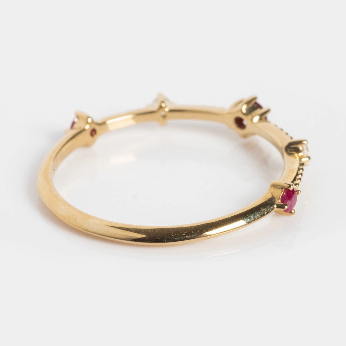 Solid Gold 2025 July Capsule Delicate Ruby Stacking Ring