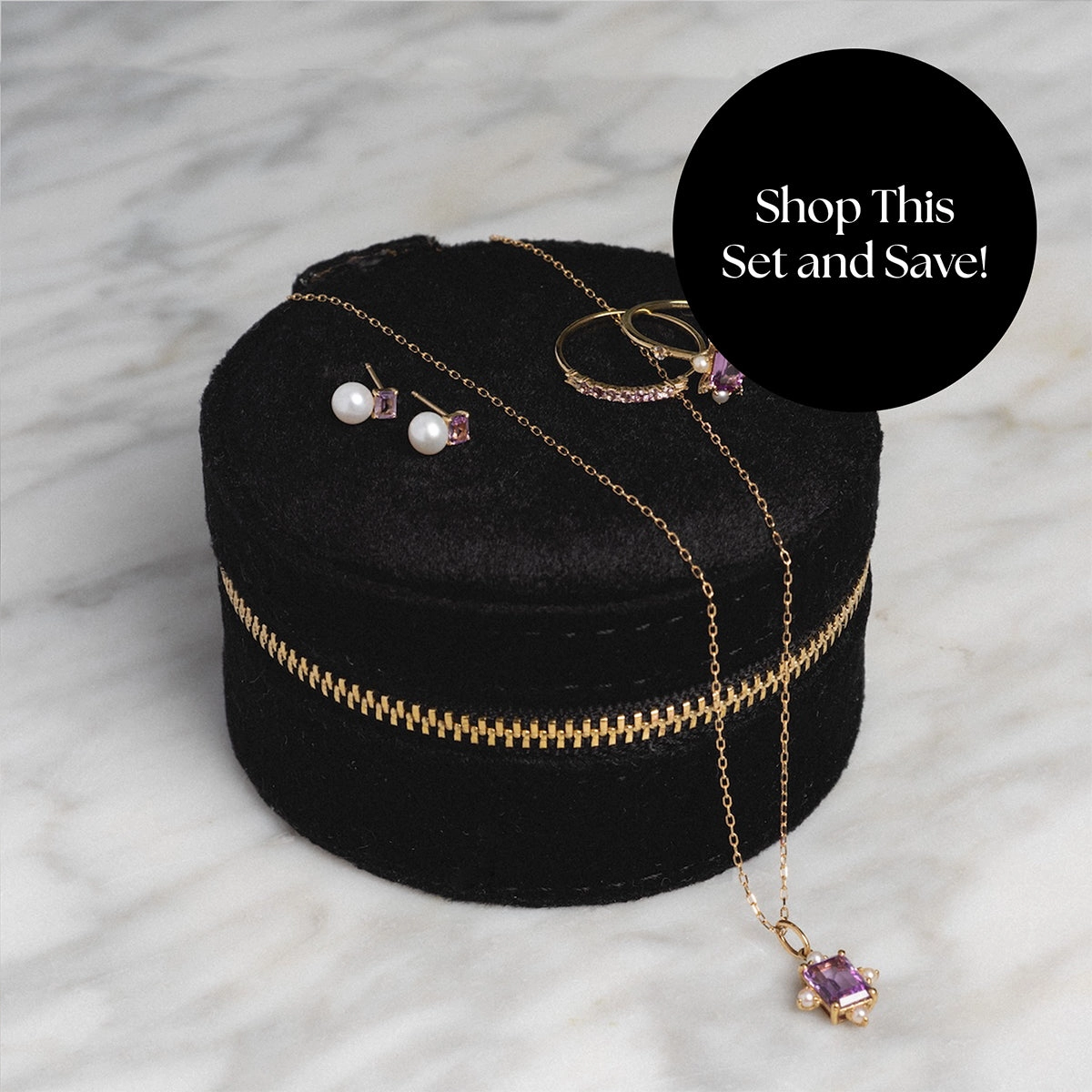Solid Gold 2025 June Capsule Alexandrite and Pearl Full Set with Free Gift