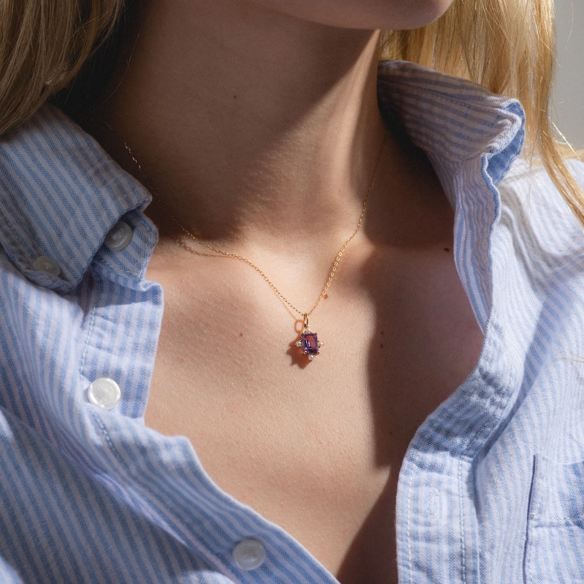 Solid Gold 2025 June Capsule Alexandrite and Pearl Statement Set with Free Gift
