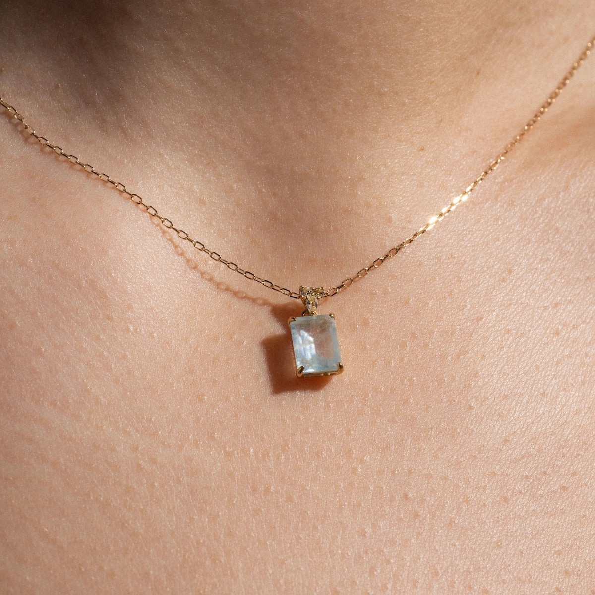 Solid Gold 2025 March Capsule Aquamarine Statement Set with Free Gift