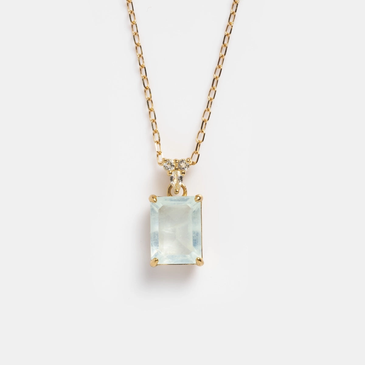 Solid Gold 2025 March Capsule Classic Aquamarine Pendant Necklace