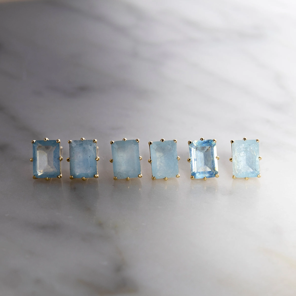 Solid Gold 2025 March Capsule Delicate Aquamarine Stacking Ring