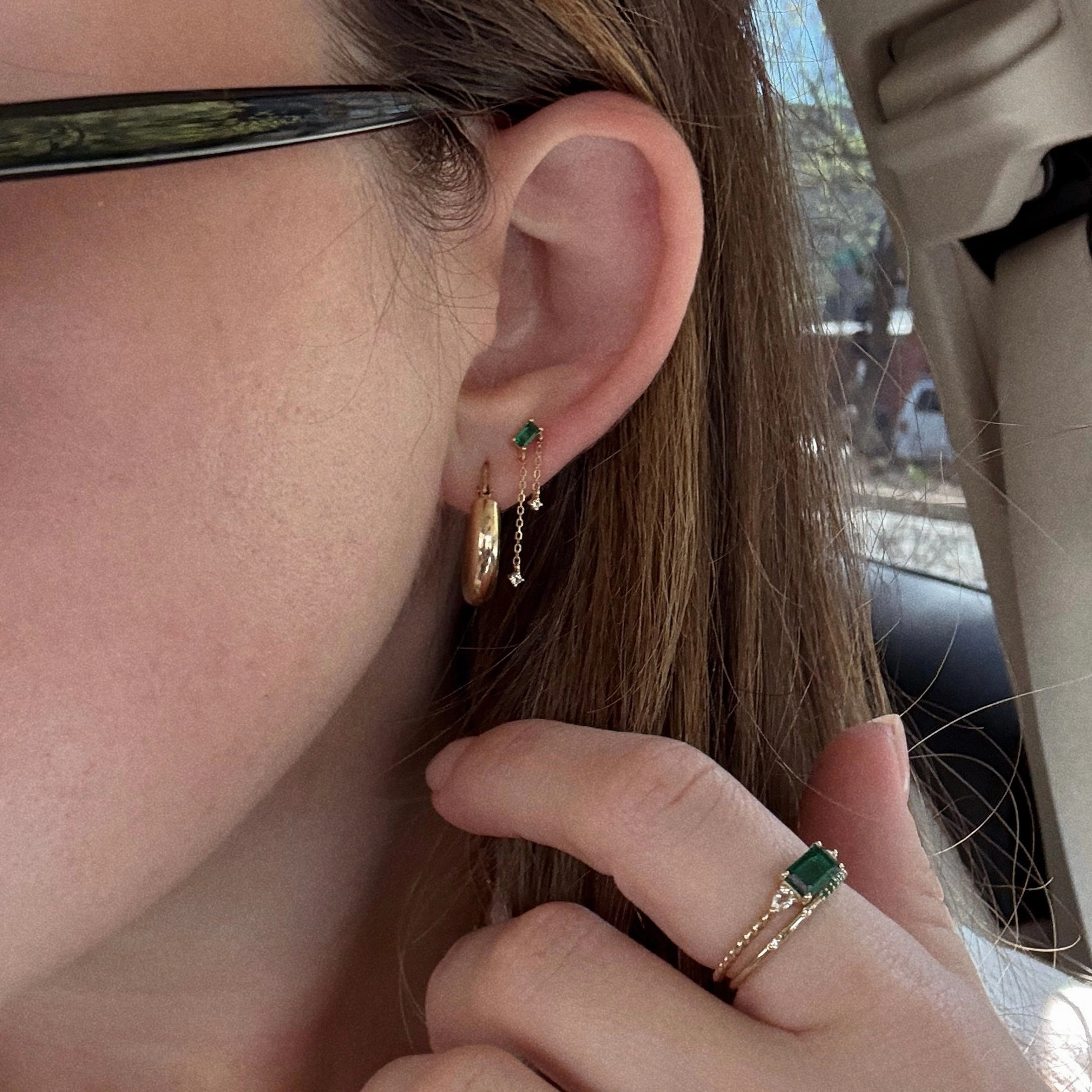 Solid Gold 2025 May Capsule Delicate Emerald Stacking Ring