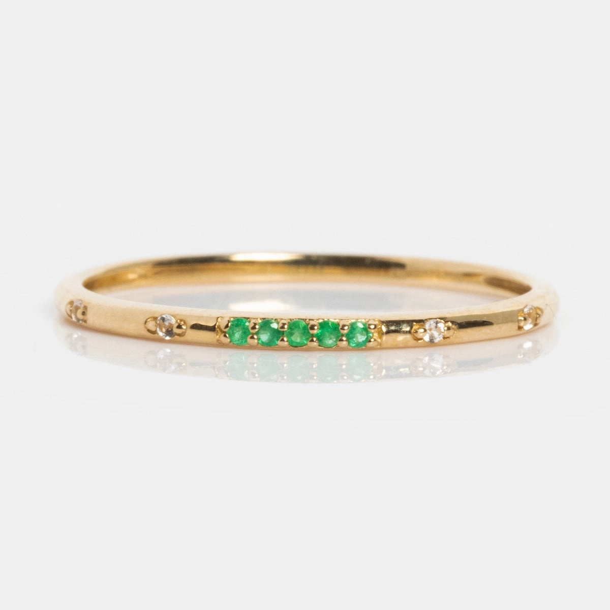 Solid Gold 2025 May Capsule Delicate Emerald Stacking Ring