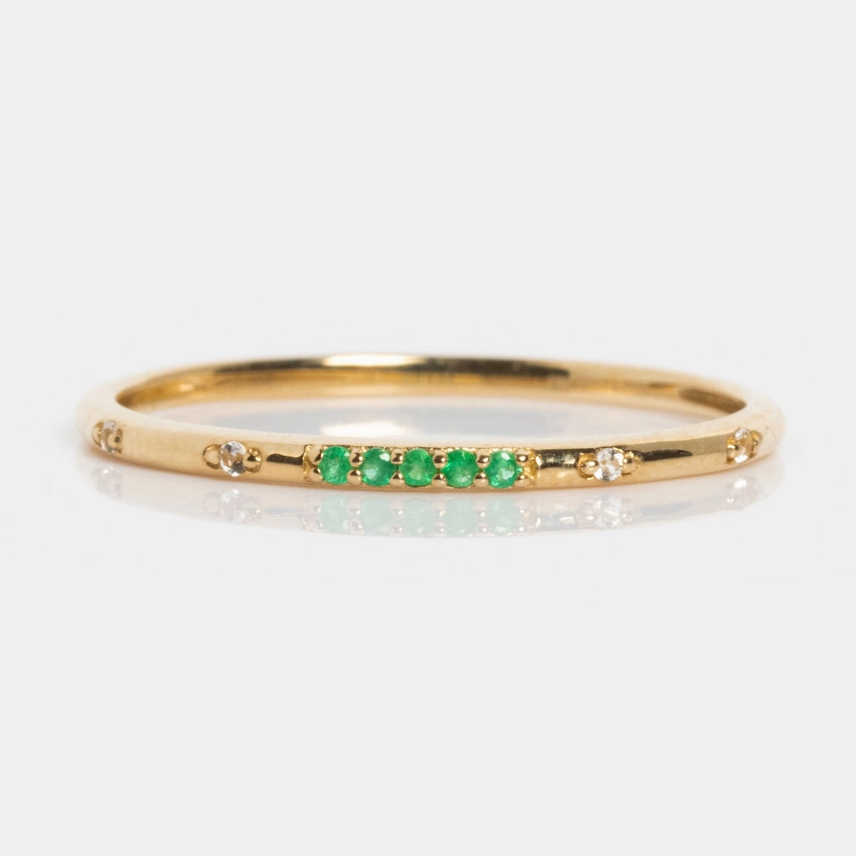 Solid Gold 2025 May Capsule Delicate Emerald Stacking Ring