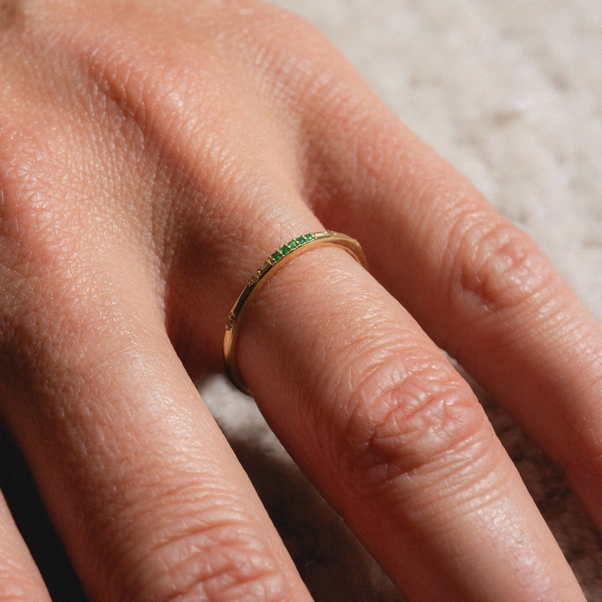 Solid Gold 2025 May Capsule Delicate Emerald Stacking Ring