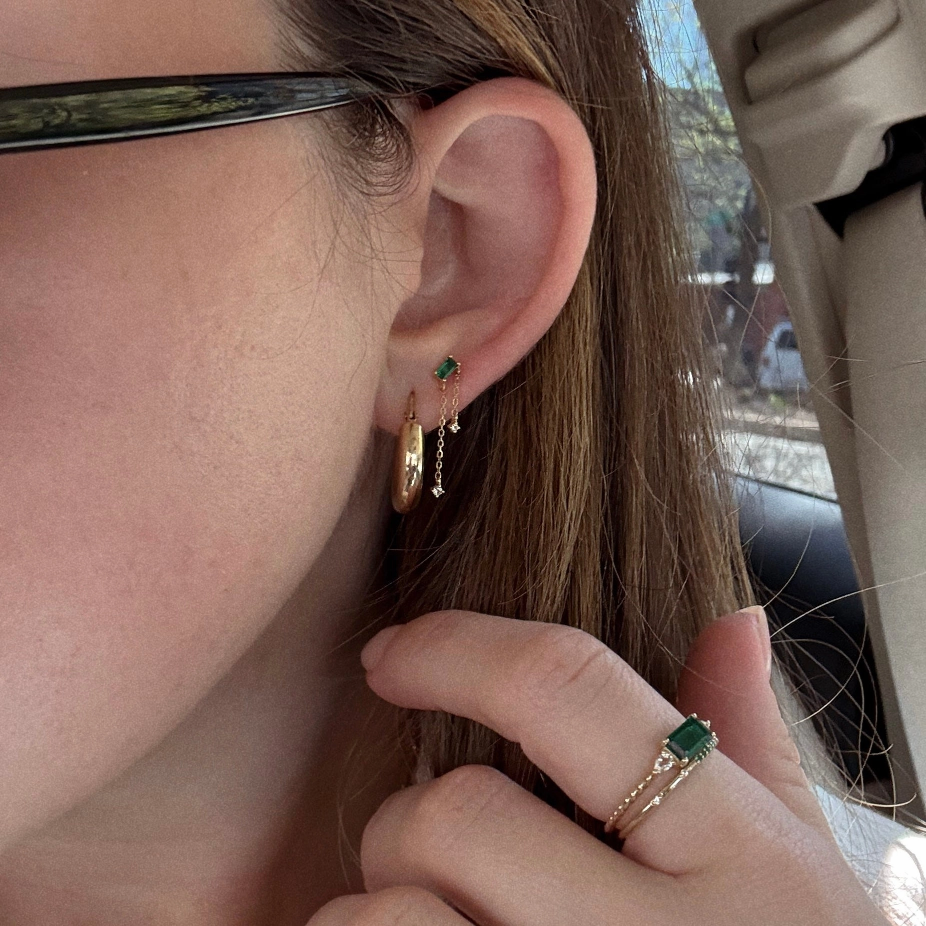 Solid Gold 2025 May Capsule Delicate Emerald Stacking Ring