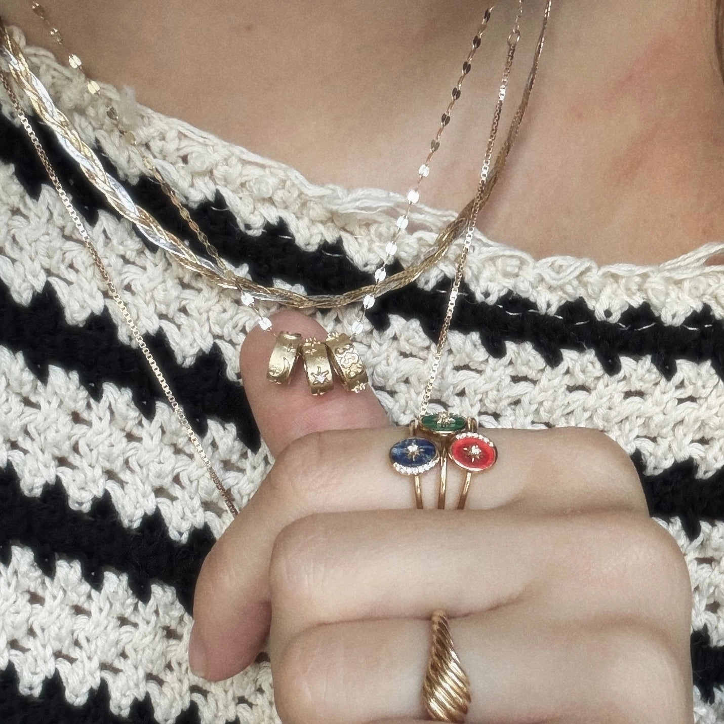 Solid Gold Angel Number Spacer Charm