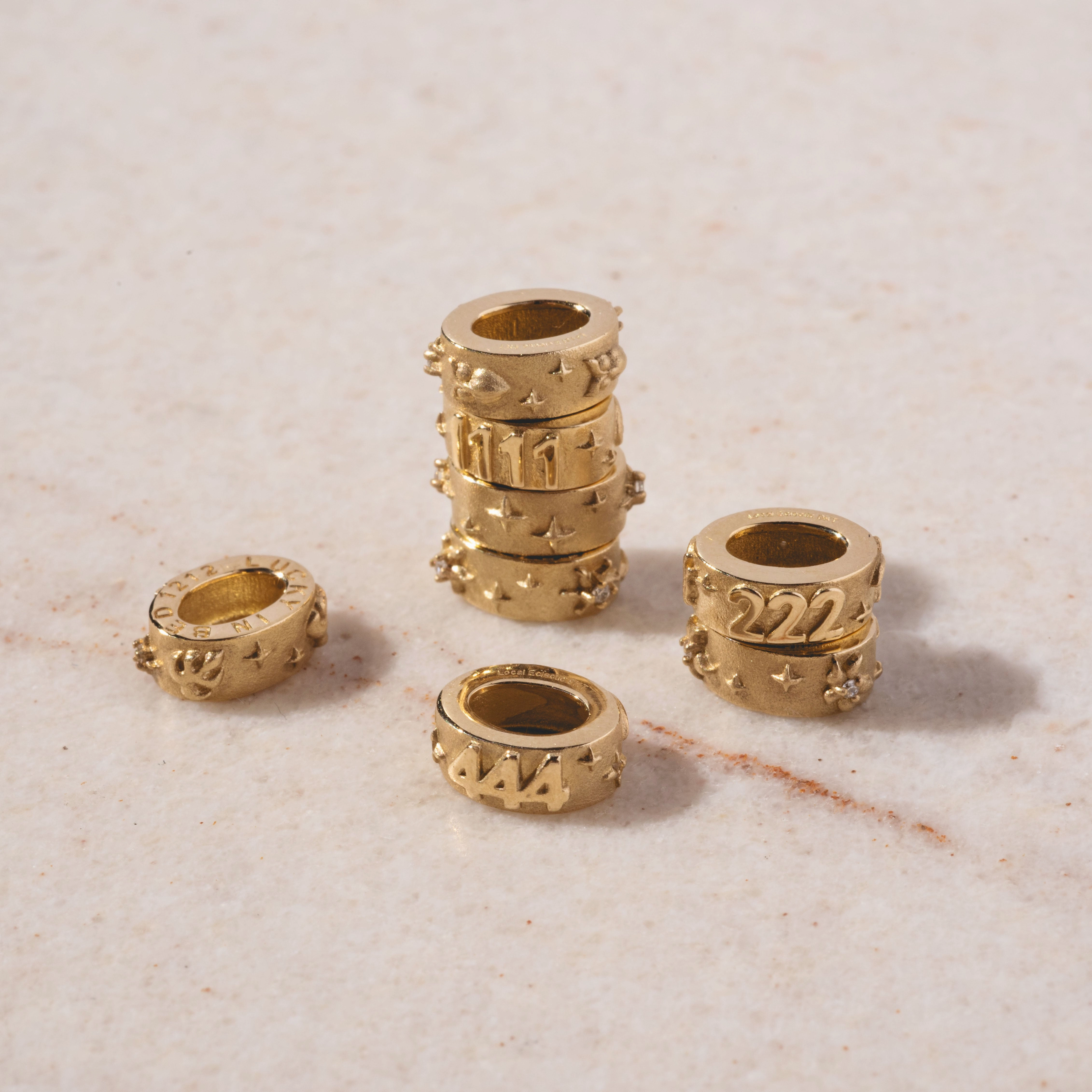 Solid Gold Angel Number Spacer Charm