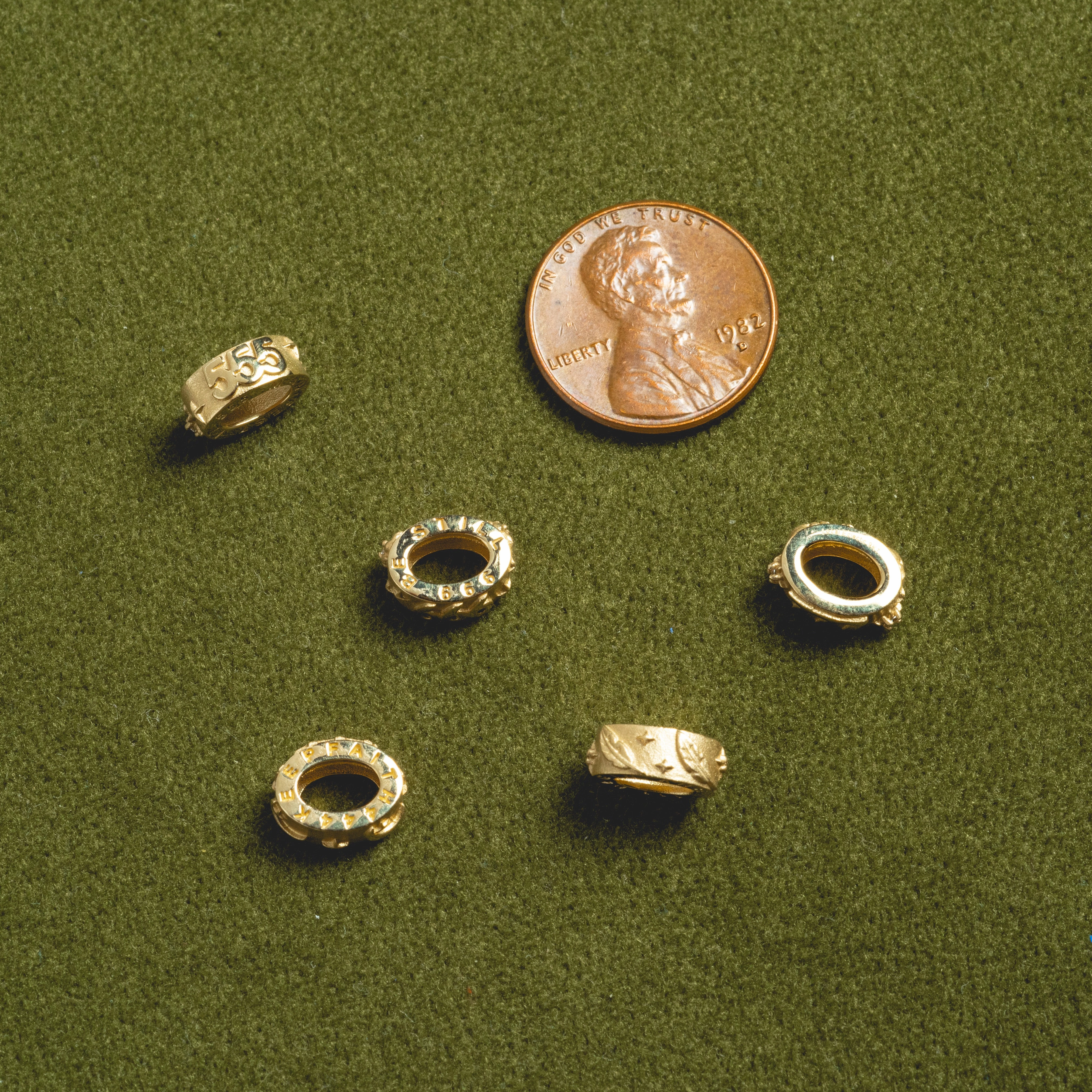 Solid Gold Angel Number Spacer Charm