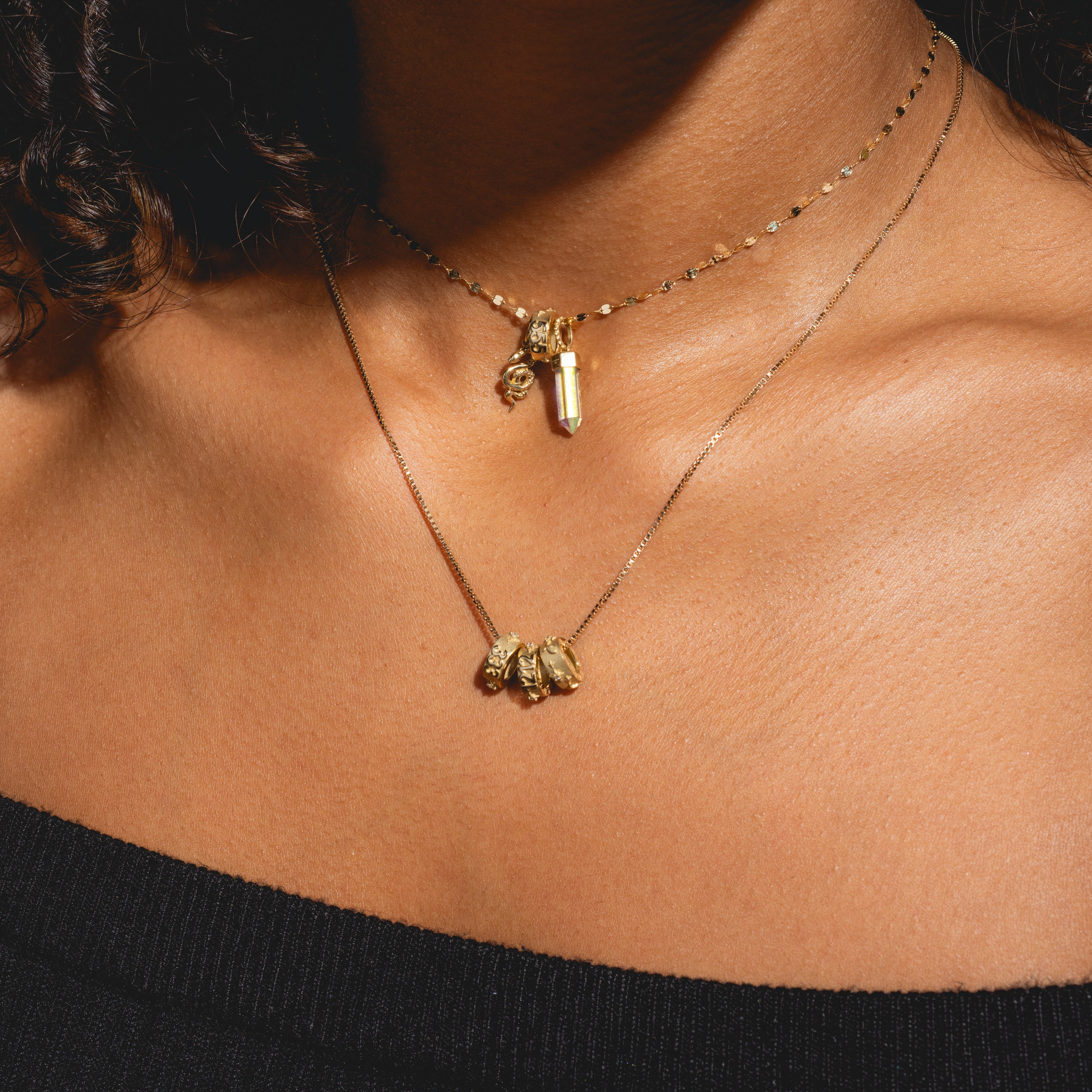 Solid Gold Angel Number Spacer Charm