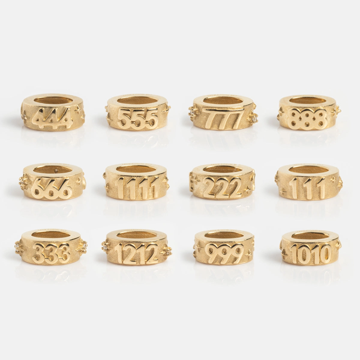 Solid Gold Angel Number Spacer Charm
