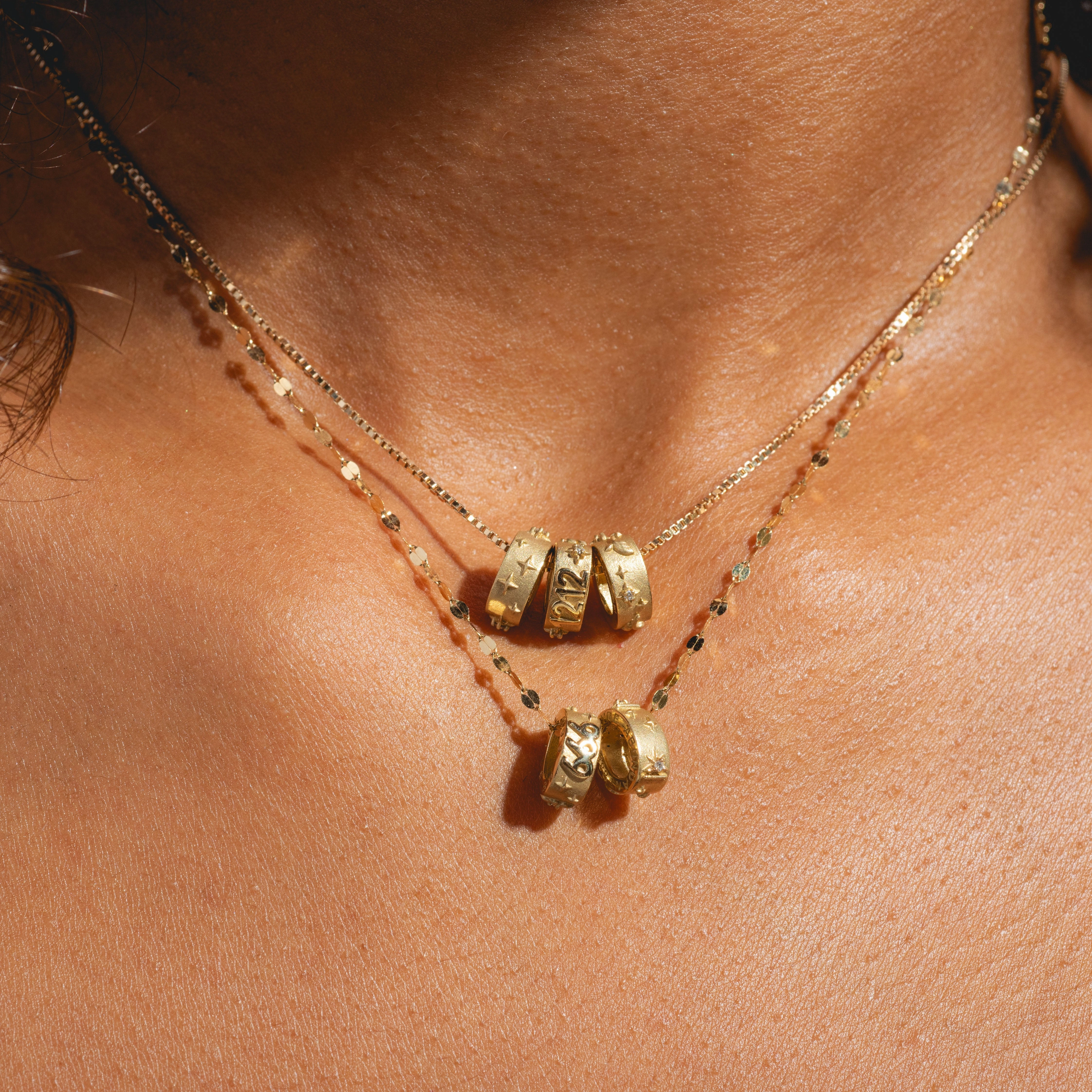 Solid Gold Angel Number Spacer Charm