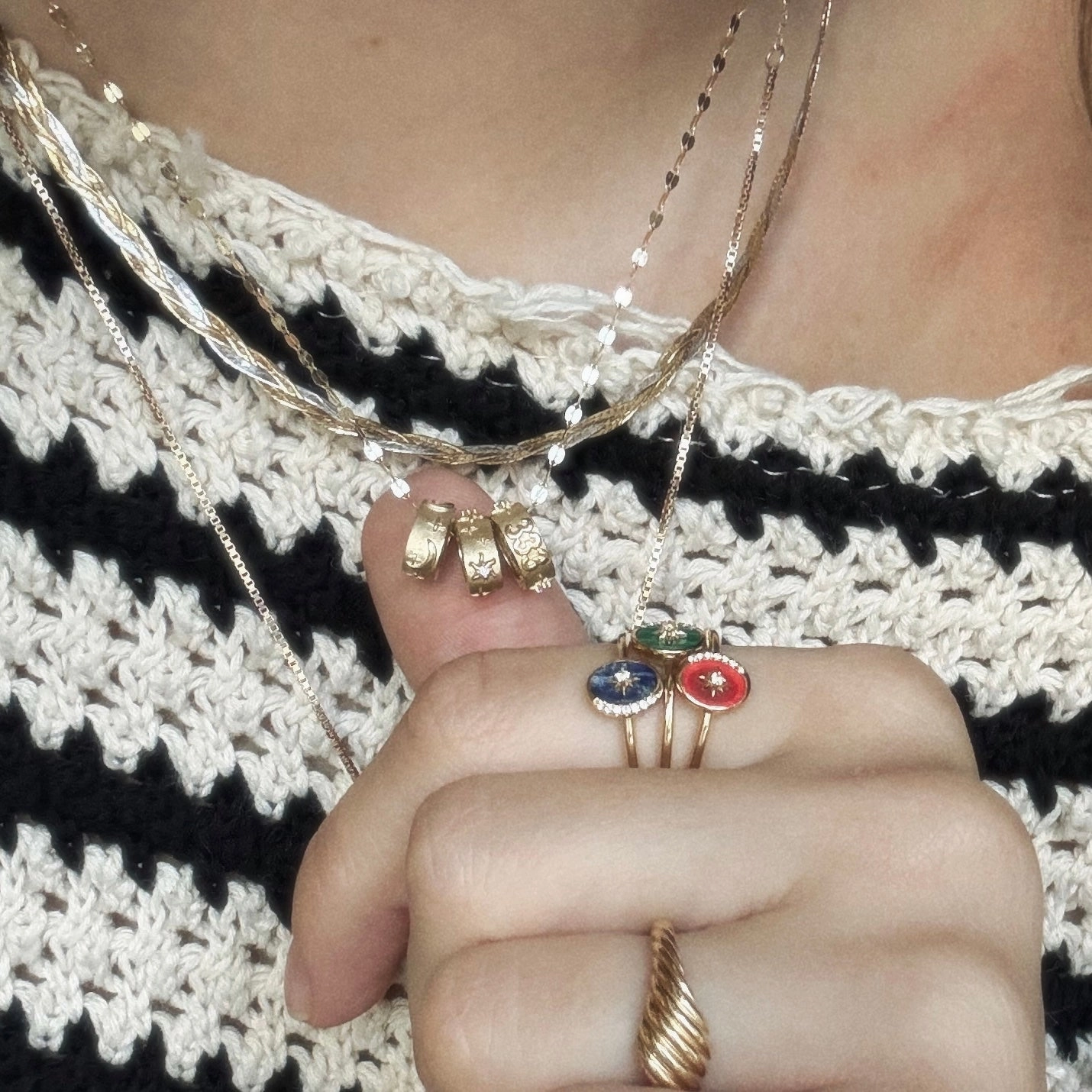 Solid Gold Angel Number Spacer Charm
