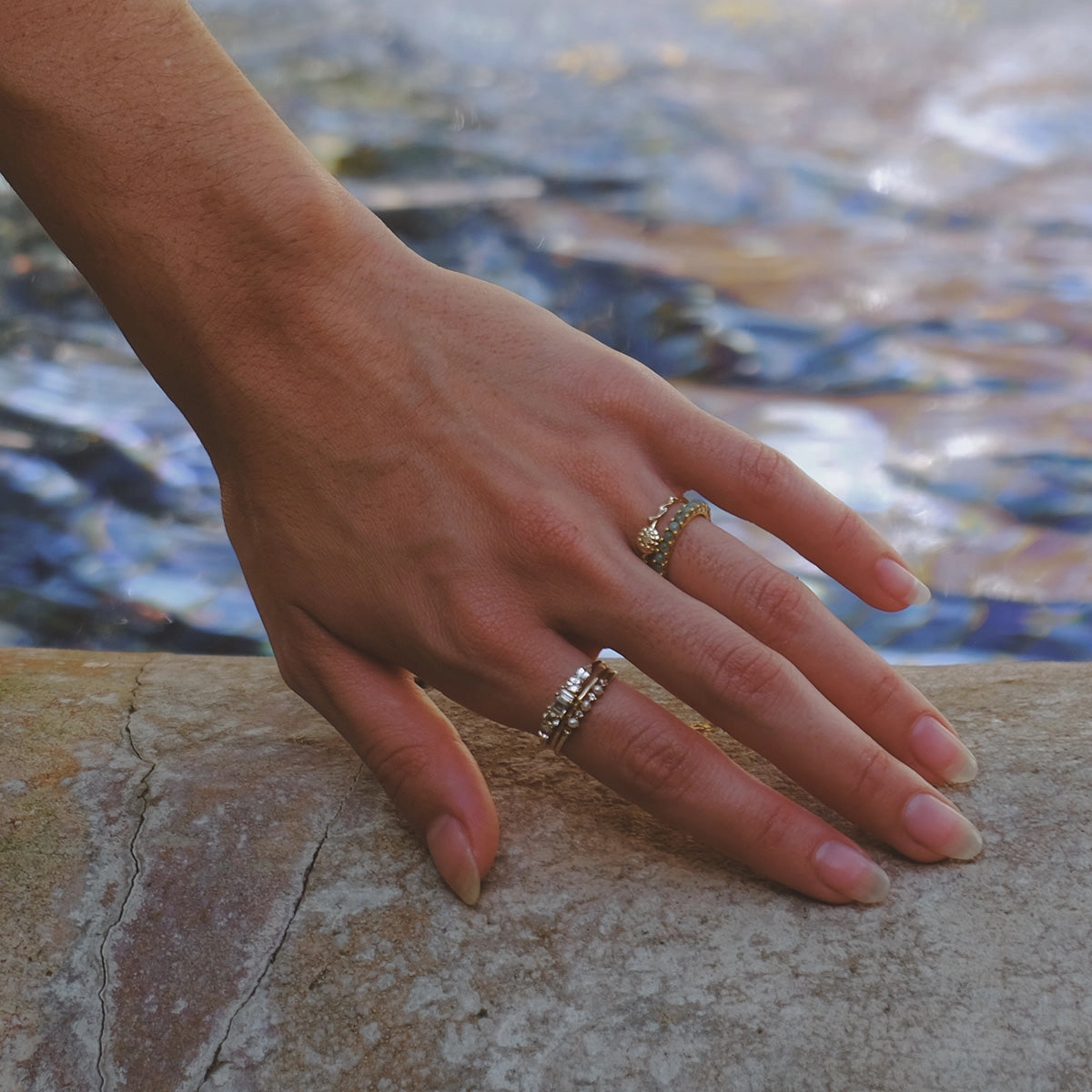 Solid Gold Birth Flower Ring
